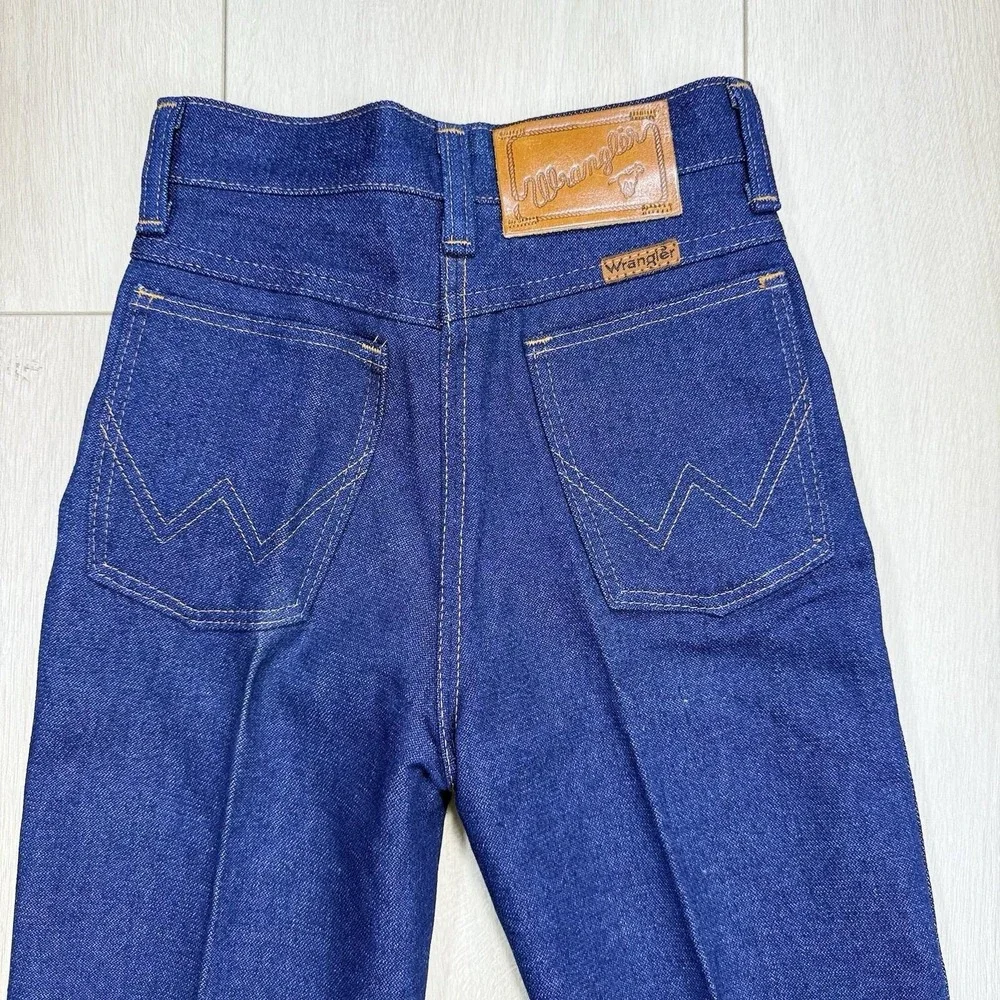 VTG Wrangler Kids 10 Slim High Rise Jeans USA Made Dark Wash Denim NWT No‎ Tags